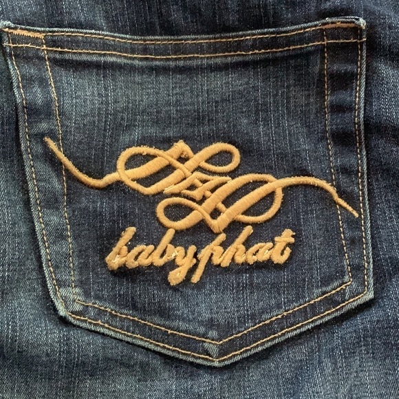 Baby Phat Y2K Denim Capri Low Rise Red Satin Cropped Jeans Size 13 - Picture 9 of 11